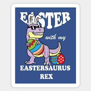 Easter with my eastersaurus rex Bunny Easter Eggs Hunting Magnet